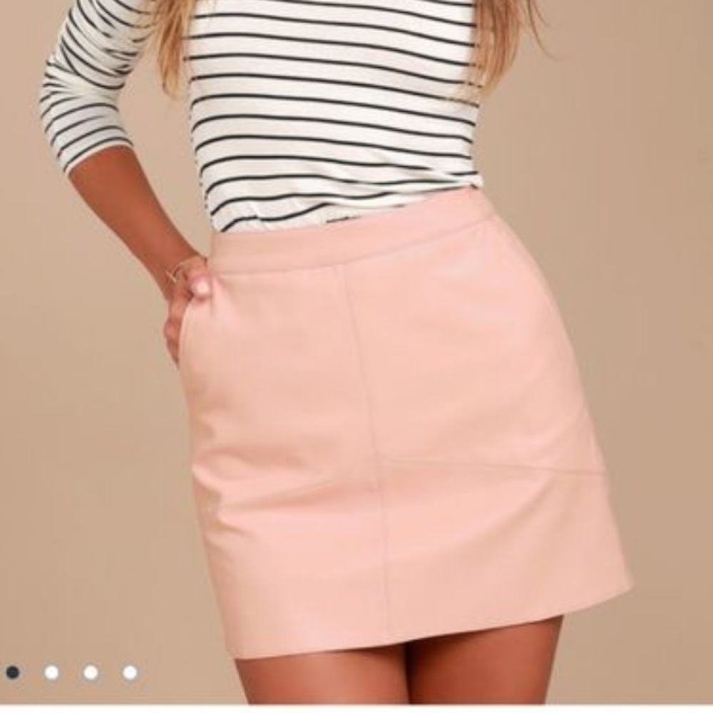 Lulu’s Harley Blush Pink Vegan Leather Mini Skirt